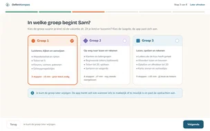 Het groep-scherm van OefenKompas