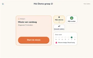 Het kennismaking-scherm van OefenKompas