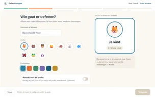 Het profiel-scherm van OefenKompas