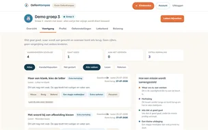 Het voortgang-scherm van OefenKompas
